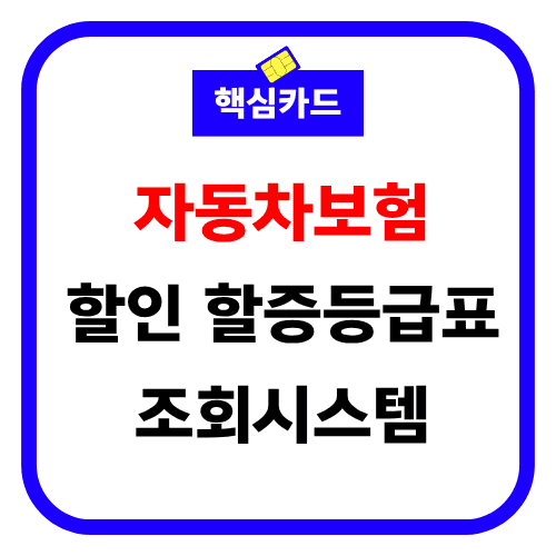 자동차보험 할인 할증등급표 조회시스템 썸네일
