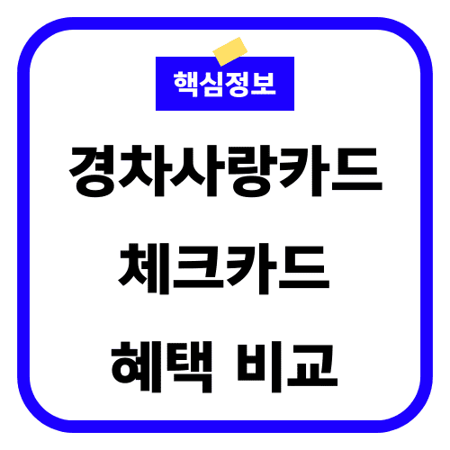 경차사랑카드 체크카드 혜택 비교 썸네일